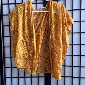 Mustard yellow cover up cardigan